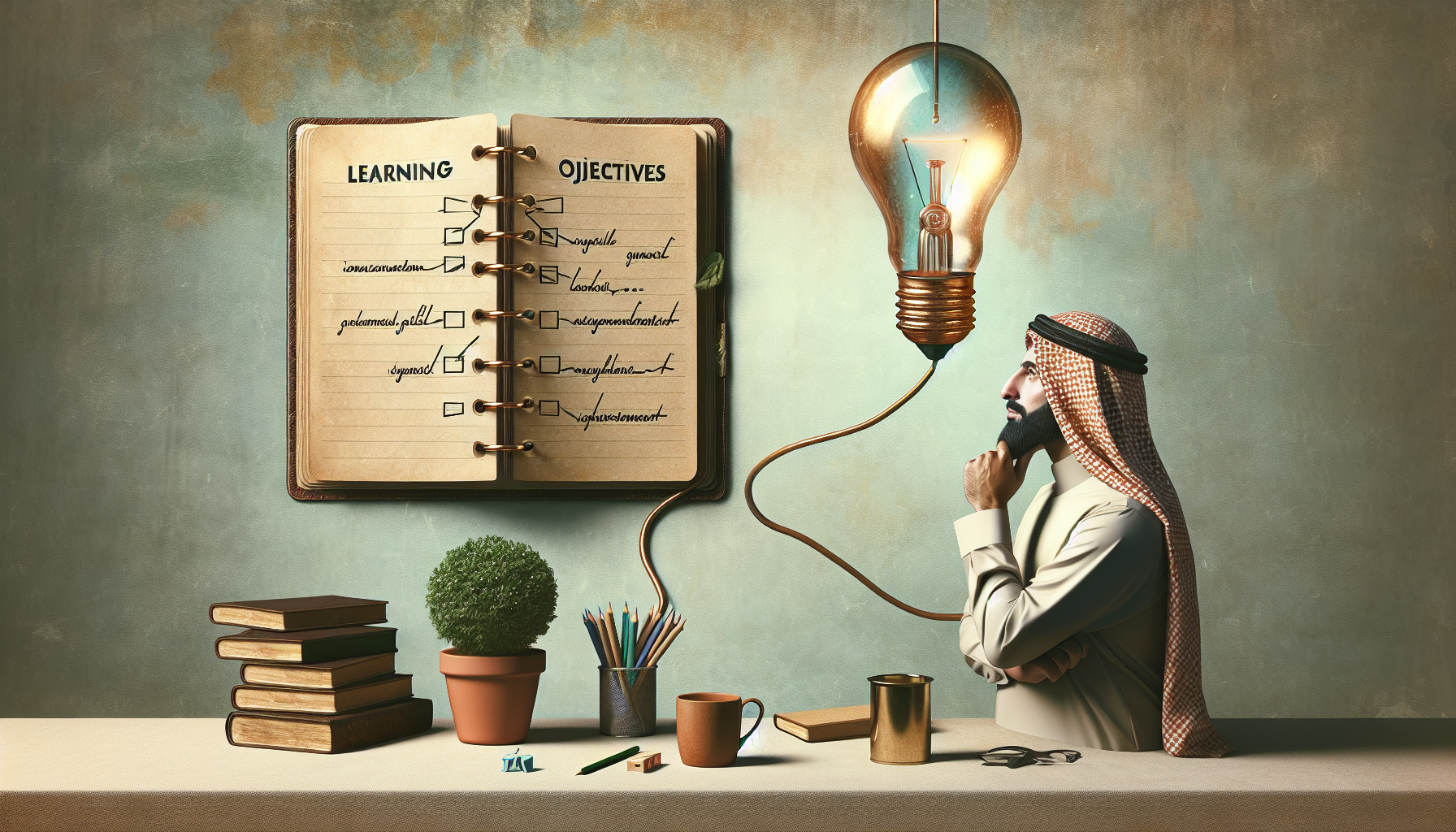 Illustration of inspirational learning objectives and growth.