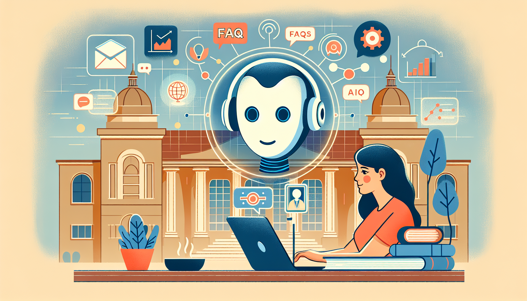 AI chatbot aiding student in eLearning environment.