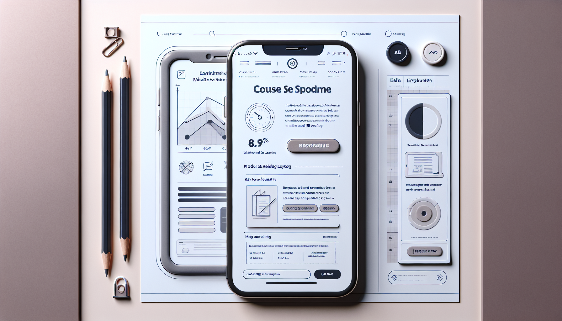 Minimalist mobile sales page layout illustration.