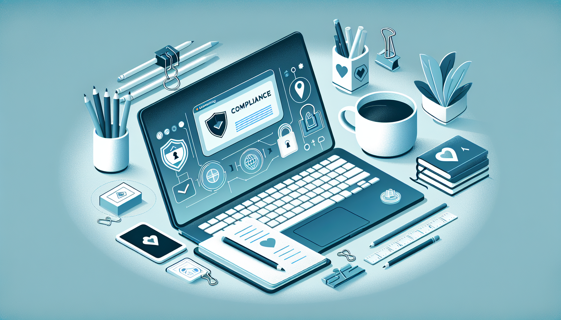 "Serene workspace illustrating compliance training concepts."